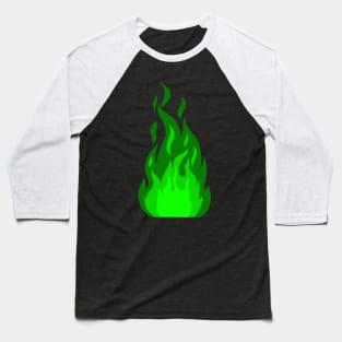 Green Fire Ball Baseball T-Shirt